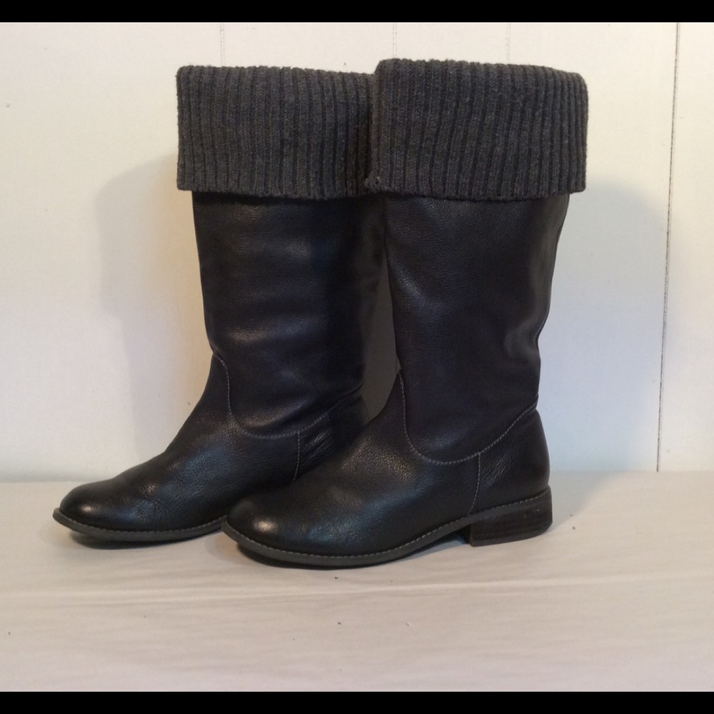 Womens Leather sock top Black size 8 1/2 made by bp